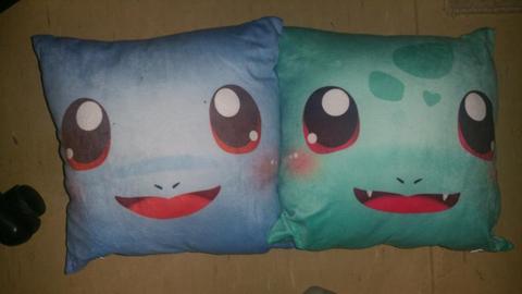 Pokemon squirrel and bulbasaur pillow