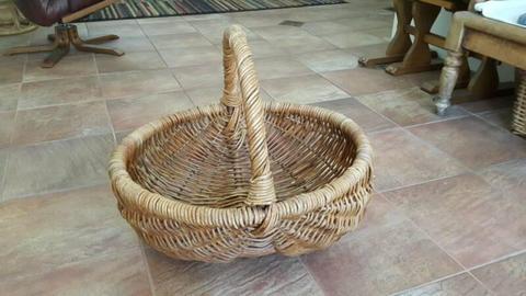 Extra large vintage wicker basket