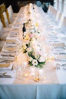 Beautiful gold table runners for wedding or special occasions