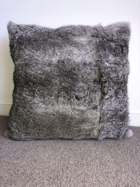 Luxe rabbit fur cushion