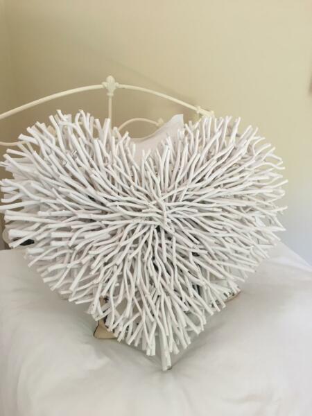 French Provincial White Willow Heart
