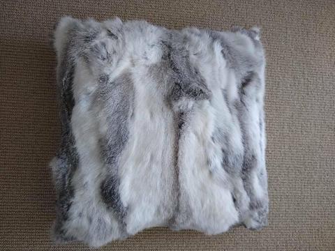 Genuine Rabbit fur cushions (two)