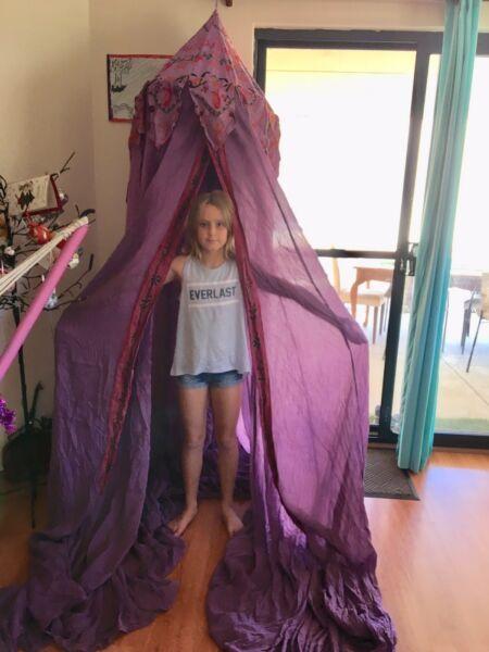 Hippy, purple fitting room/ tent