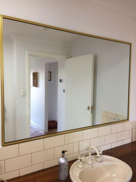 Mirror with gold edge