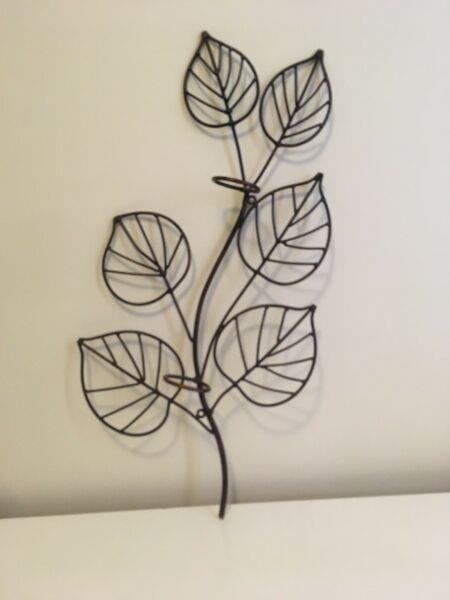 Wrought iron leaf wall hanging
