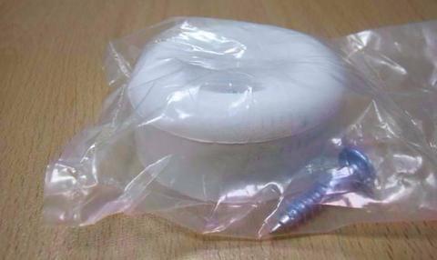 White rubber door stop / bumper - round 63mm - Qty 74 left - NEW