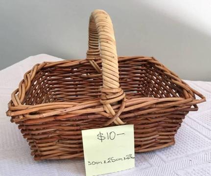 Rectangular heavy cane small basket