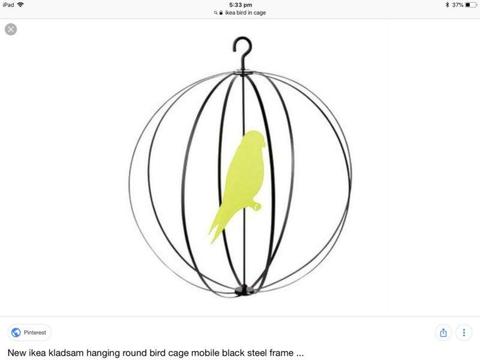 2 x IKEA kladsam hanging bird mobile, yellow and black, exc con