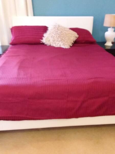 Quilt cover set .Red silk. Queen Size