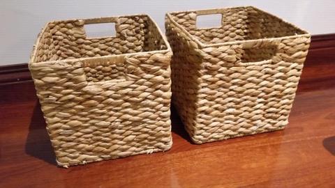 Hyacinth Cube Storage Baskets ×2