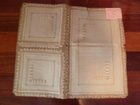 Vintage dressingtable mats. Beautifully hand made