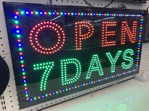 OPEN 7 DAYS High Quality 12V 78x43 Neon LED SIGN w/3 Modes
