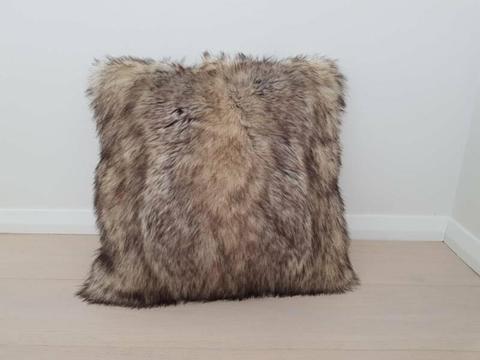 Faux fur decorative cushion