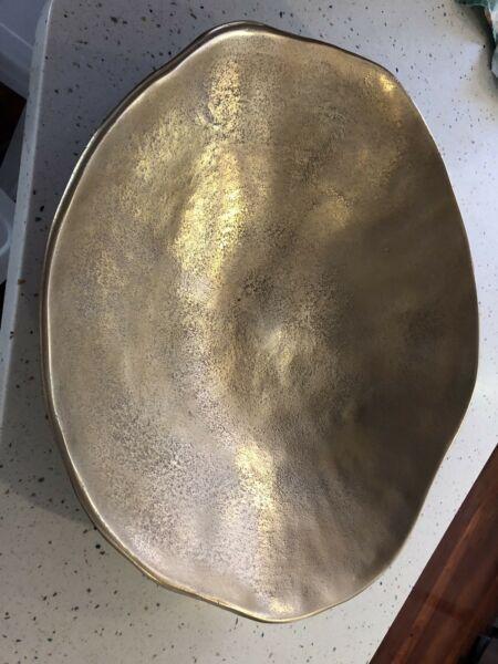 Decorative Tray/Bowl - Gold Colour - ex Freedom