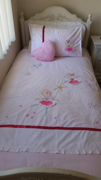 Single bed Freya Fairy quilt cover set and cushion