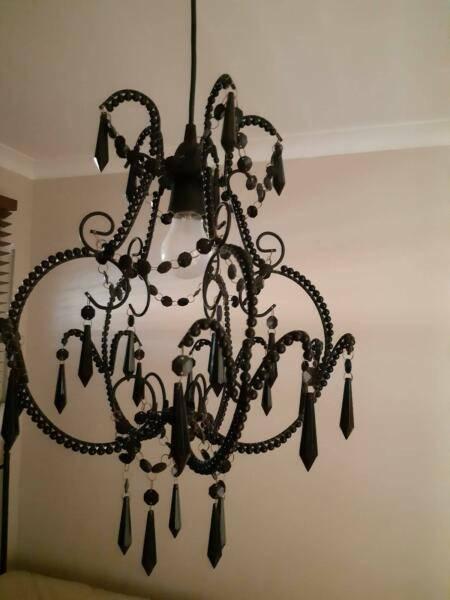Black beaded chandeliers