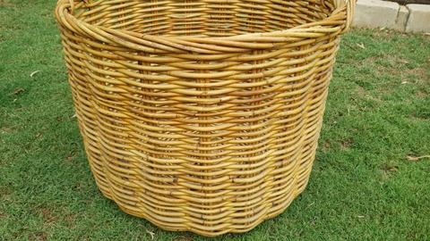 Large Round Cane basket VGC H440mm x W545