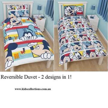 Mickey Mouse 'Play' Single Rotary Duvet and Pillowcase Set Perth