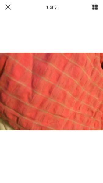 New Coral Pink Stripe Material Stretch cotton blend Fabric craft