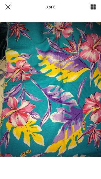Bright Hawaiian fabric craft art hibiscus flowers