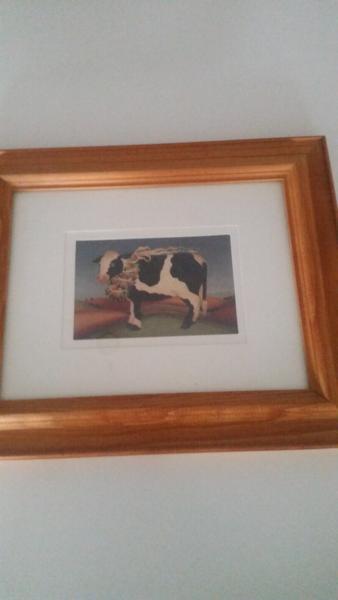 Cow print in frame