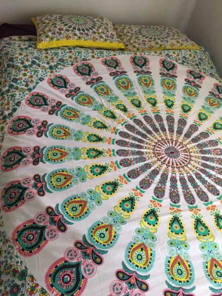 Hand made Mandala bed spreads beach throws pillow cases 100%cotto