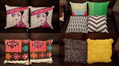 For Sale Group of NEW Assorted Rappee Square Cushions - Set of T