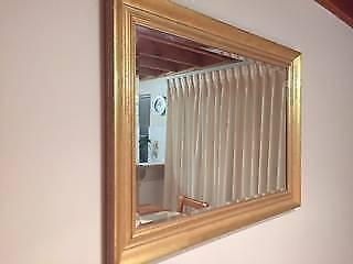 Gold Framed Mirror with bevelled edging, quality