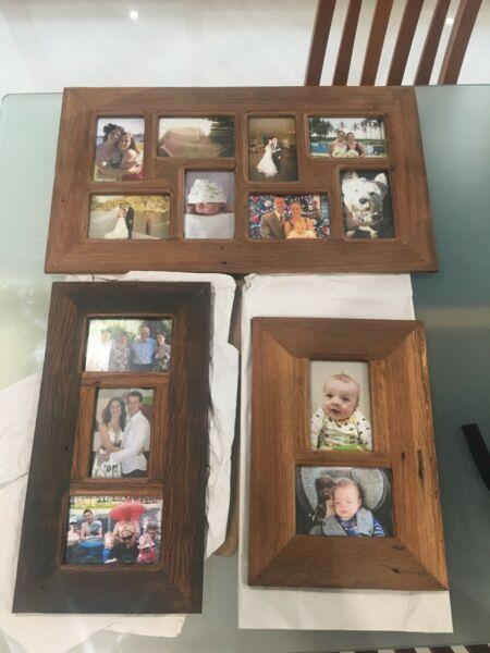Recycled wood photo frames
