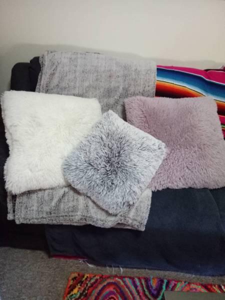 Cushions and throw