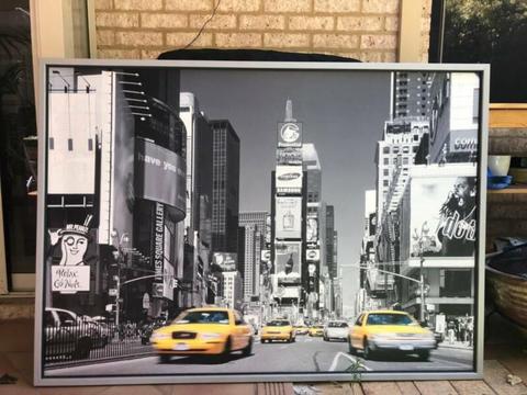NYC picture with frame 140x100 cm- room decoration