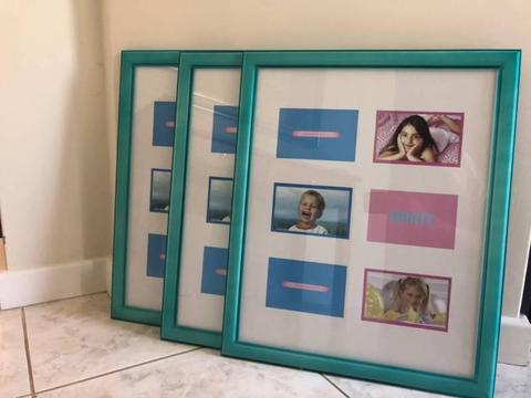 3x framed photo collage board. Each fits 6 standard photos