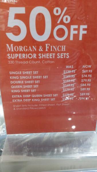 Morgan and finch queen size extra deep sheet set