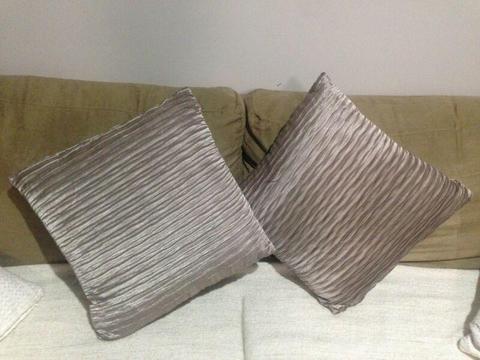 Shiny Brown Stripe cushions