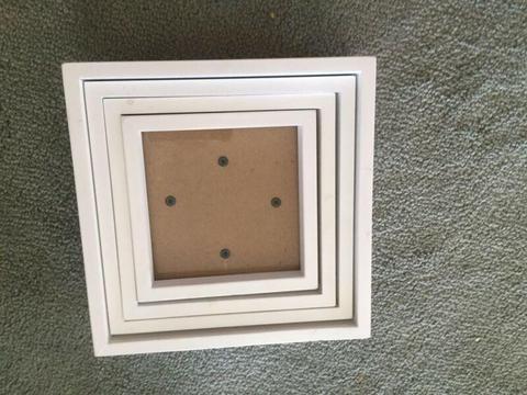 Nesting photo frames set of 4 white