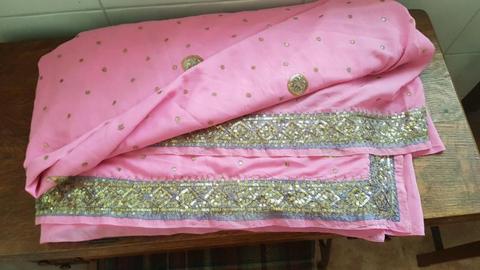 Indian Sari's 2 typed material fabric