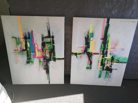 Canvas abstract pictures x2