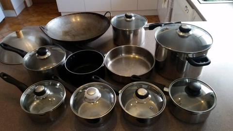 Stainless pots and pans