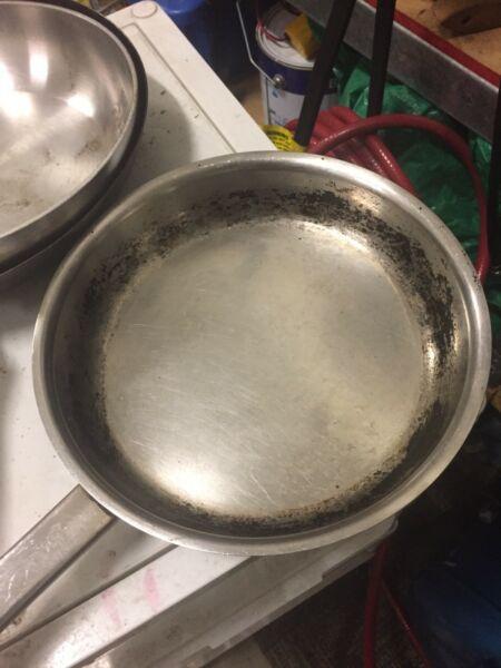 Fry pans and a wok