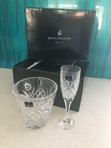 Royal doulton ice bucket and flute set BNIB MAKE AN OFFER