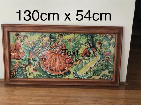 Two beautiful tapestry picture with glass and frame