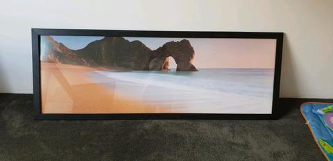 Large framed landscape beach photo