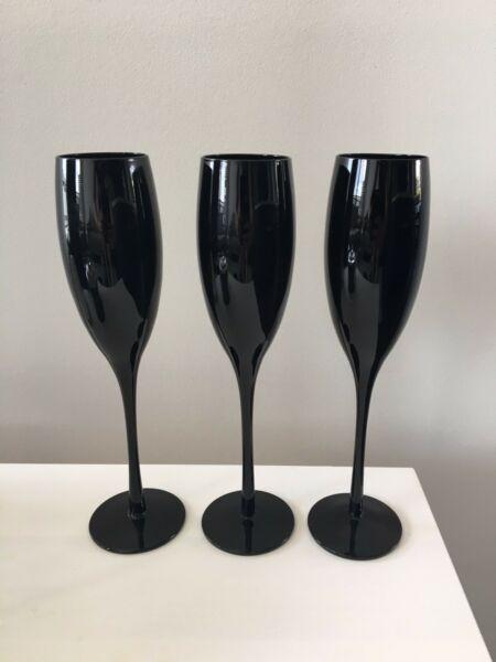 Black Champagne Glasses