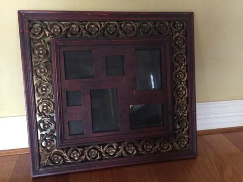 Dark wood multi picture wall frames
