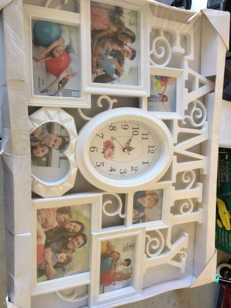 never-opened Photoframe with Clock