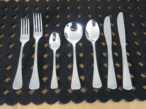 TableKraft Elite Satin Stainless Steel Cutlery Set - 86 pieces