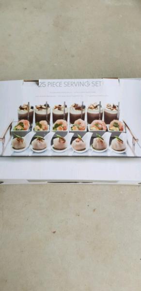 25 piece appetiser serving set. New, never used