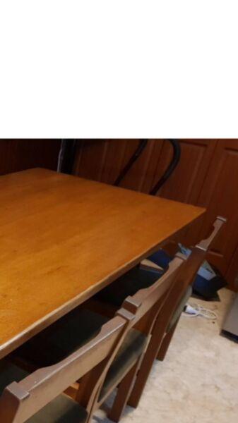 Refectory table hardwood large 8 chairs impressive
