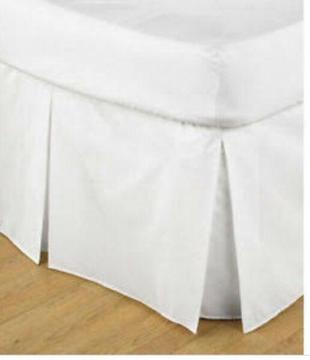 White queen size box pleat valance/skirt sheet