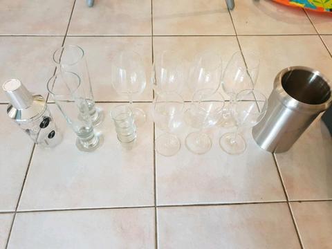 Wine and beer glasses